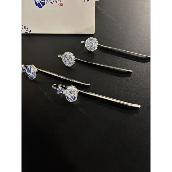 Blue-White Porcelain Letter Opener & Bookmark Set In Decorative Box - Picture 13 of 16